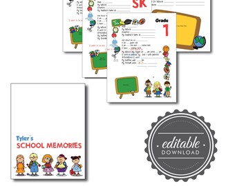 SCHOOL MEMORY BOOK, school memories, school book, school memory book, school journal, school diary, school