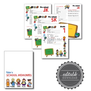 SCHOOL MEMORY BOOK, school memories, school book, school memory book, school journal, school diary, school