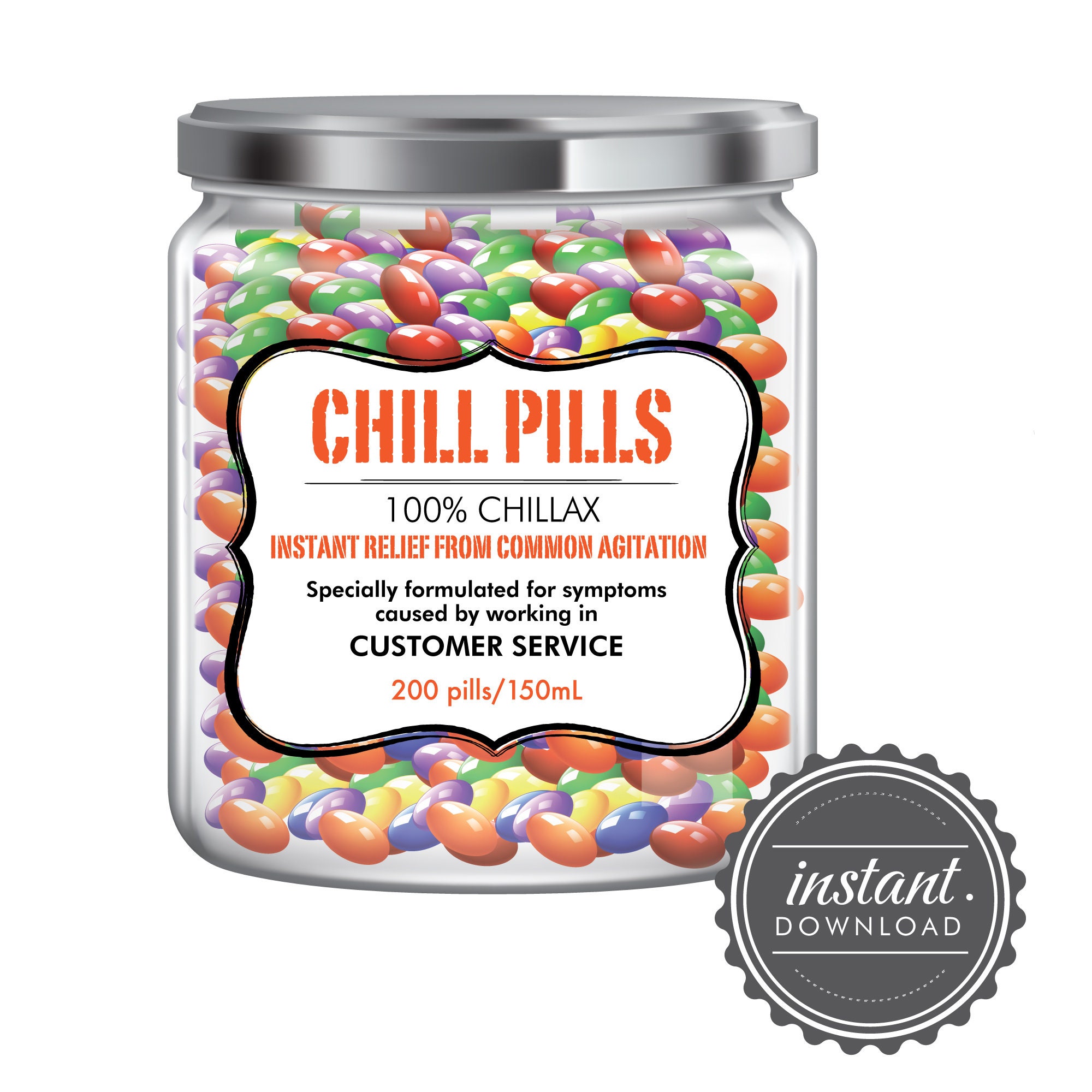 chill-pills-chill-pill-candy-label-candy-jar-pill-art-pill-etsy