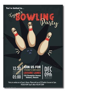 Invitación de fiesta de bolos DESCARGAR