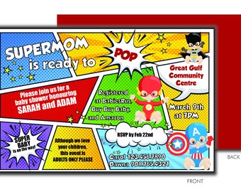 SUPER HERO Baby Shower Invitation Download