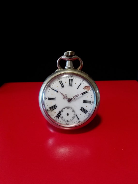 Antique 1890's French Argentan Pocket Watch, antiq