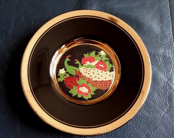 CHOKIN ART PLATE, Collectible Plate, Gold Engravement Plate, Art of Chokin,Japanese Plate, Japanese Art, Collectible Japanese Plate