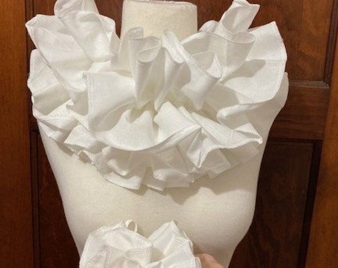 Adult Clown Collar/cuffs White Ruffle - Costume Clown Accessory ...