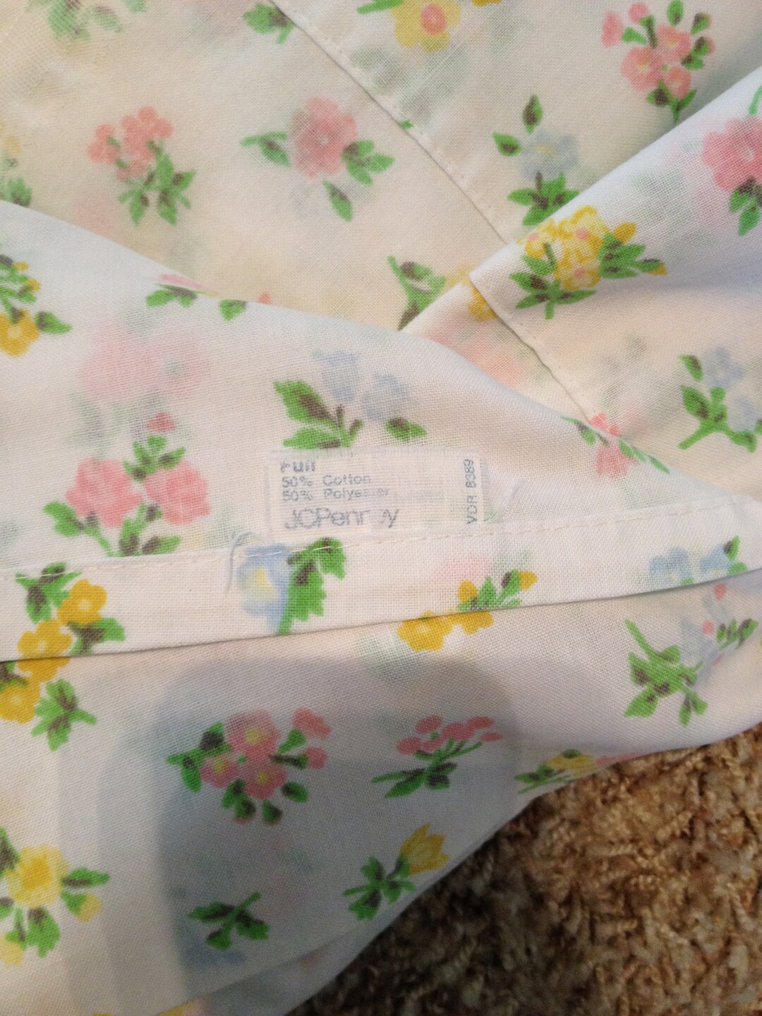 Vintage Full Size Double Bed Flat Sheet - Etsy