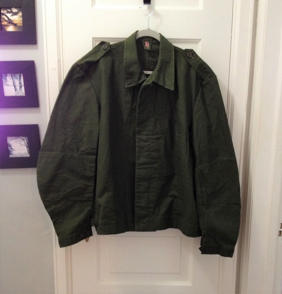 Olive green military jacket