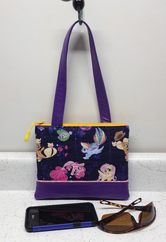 My Little Pony Sea Pony Purse Shoulder Bag With Faux Leather Trim