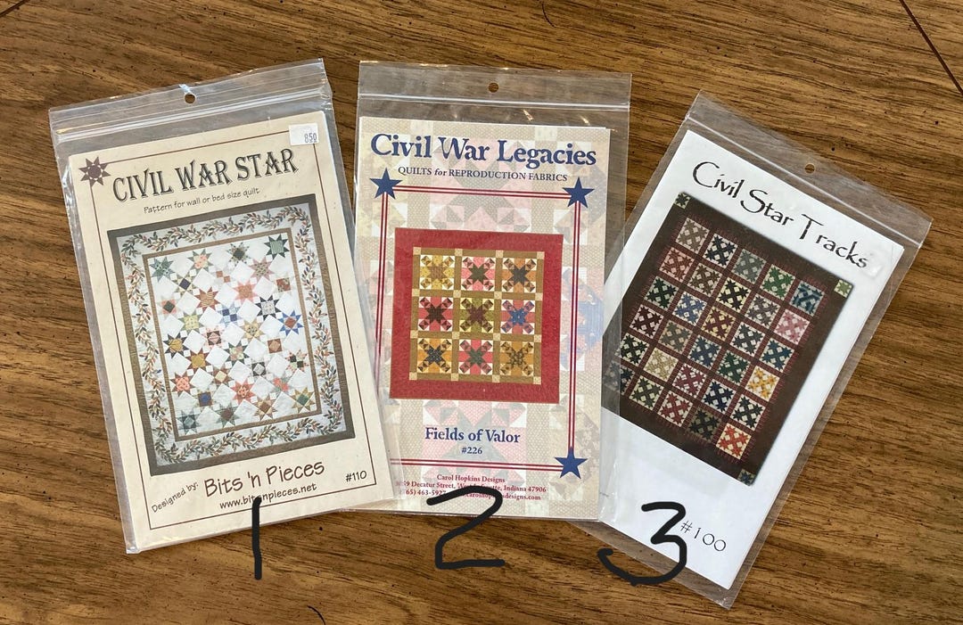 Civil War Replica Quilt Patterns and Instructions- Choice - Etsy