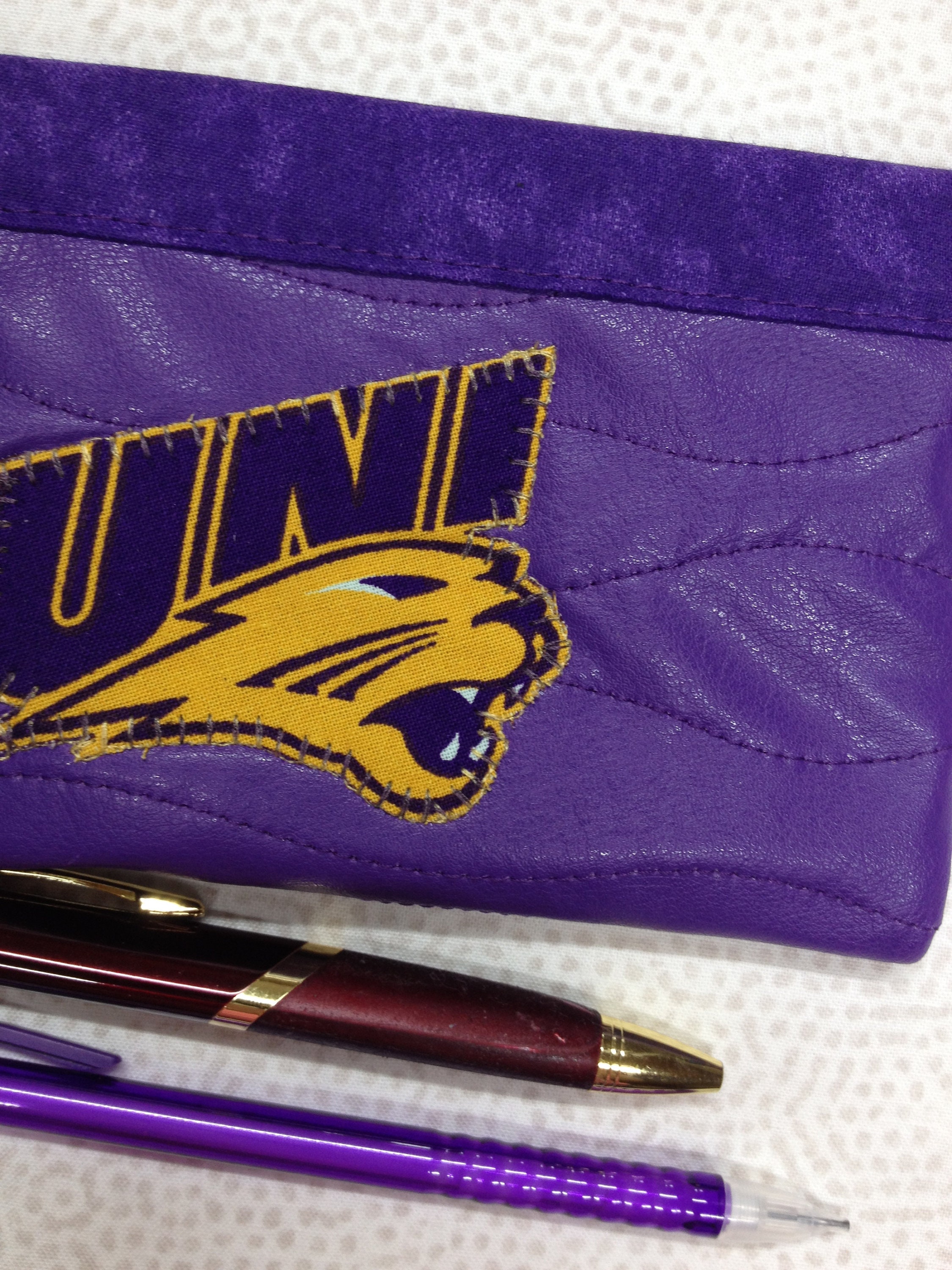 UNI Panthers Faux Leather Pencil Pouch University of Northern - Etsy