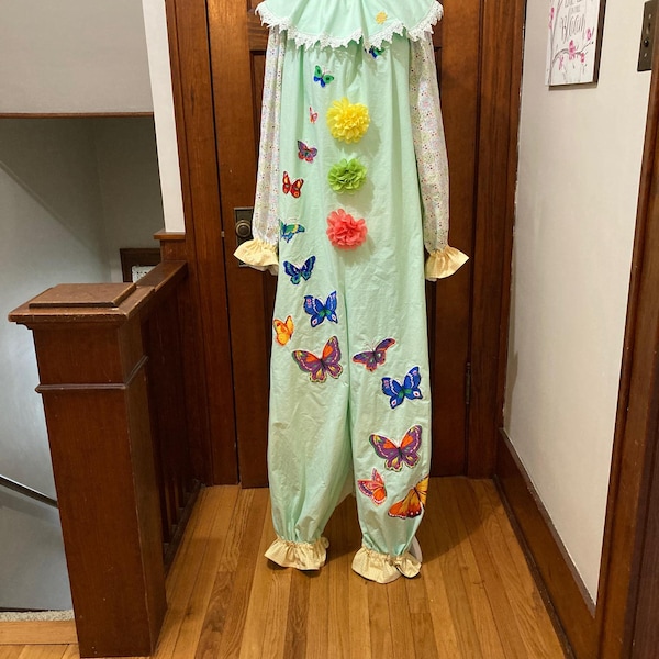 Adult fits approx. 5'4" to 5'9" clown suit costume 2 piece  #293