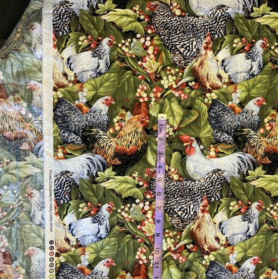 4 Yds Chicken Cotton Fabric by Hobby Lobby Etsy