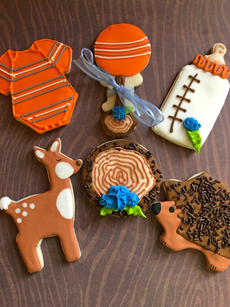 Woodland Creatures Theme Baby Shower Cookies Etsy