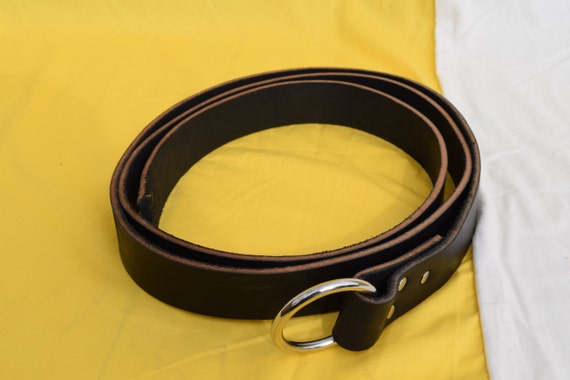 Heavy Leather O Ring Belt Etsy