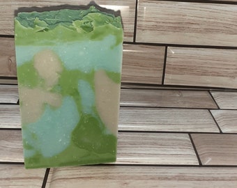 Double Mint Vegan Artisan Soap Bar-Handcrafted Double Mint Soap-Artisan Crafted for Relaxing Self Care-Self Care Essential for Relaxation