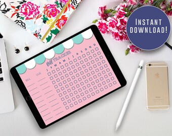 Bill Tracker, Payment tracker, monthly bill payment tracker PDF Instant download, checklist, household expenses