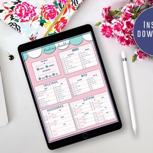 Travel Checklist for her, Travel Planner, Vacation Packing Checklist, Vacation Packing List,  trip planner, Packing List