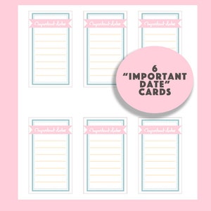 Important Dates Printable, Spring Pastel, Birthday Printable ...