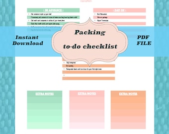 Pre-Travel checklist, to do checklist, travel checklist, travel planner, pre-packing list