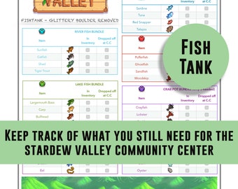 Stardew Valley, checklist,Fishing bundle, community center, items, tracking list, game check list, item list