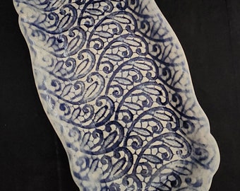 Blue and white appetizer platter