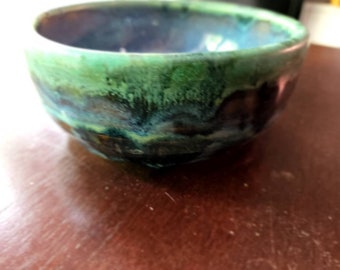Handmade Ceramic Bowl, Green Glaze