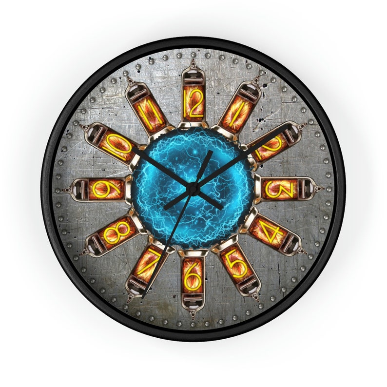 Faux Nixie Tube Wall Clock Gift for Him Nixie Clocks Nixie Tube Design