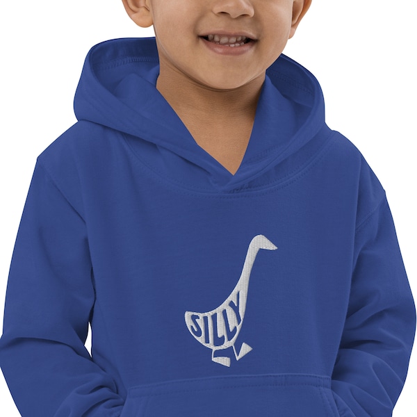 Embroidered Silly Goose Hoodie | Embroidered Goose Kids Shirt | Silly Goose Shirt | Funny Embroidered Shirt