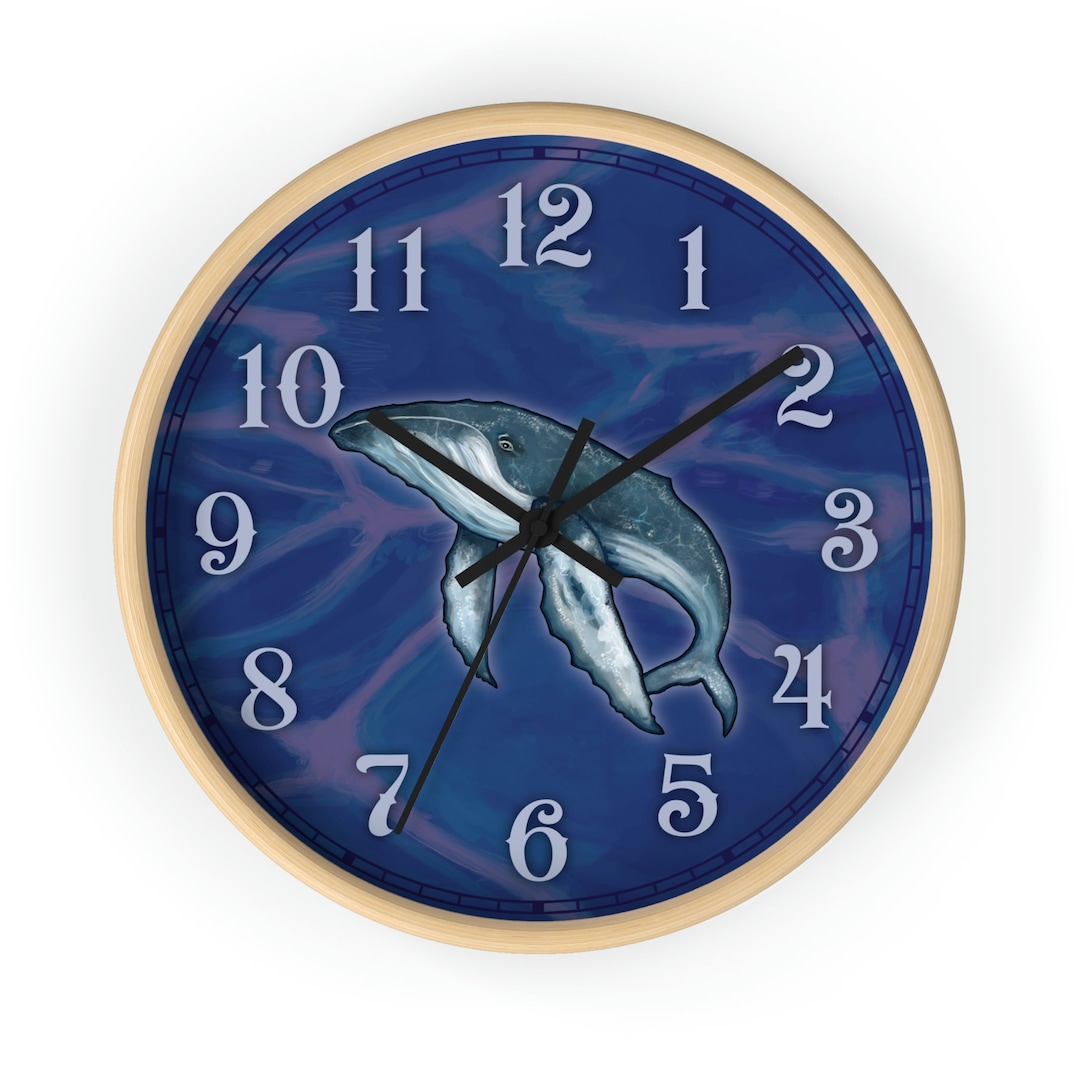 Humpback Whale Clock Nautical Wall Clock Whale Gift Nautical Etsy