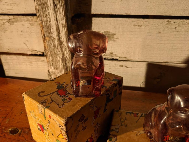 Pair of Glass Souvenir Dogs Etsy