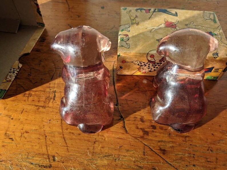 Pair of Glass Souvenir Dogs Etsy