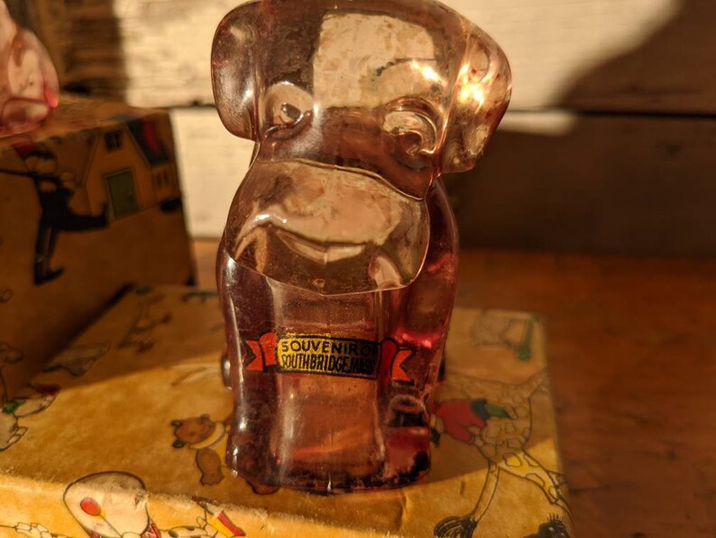 Pair of Glass Souvenir Dogs Etsy