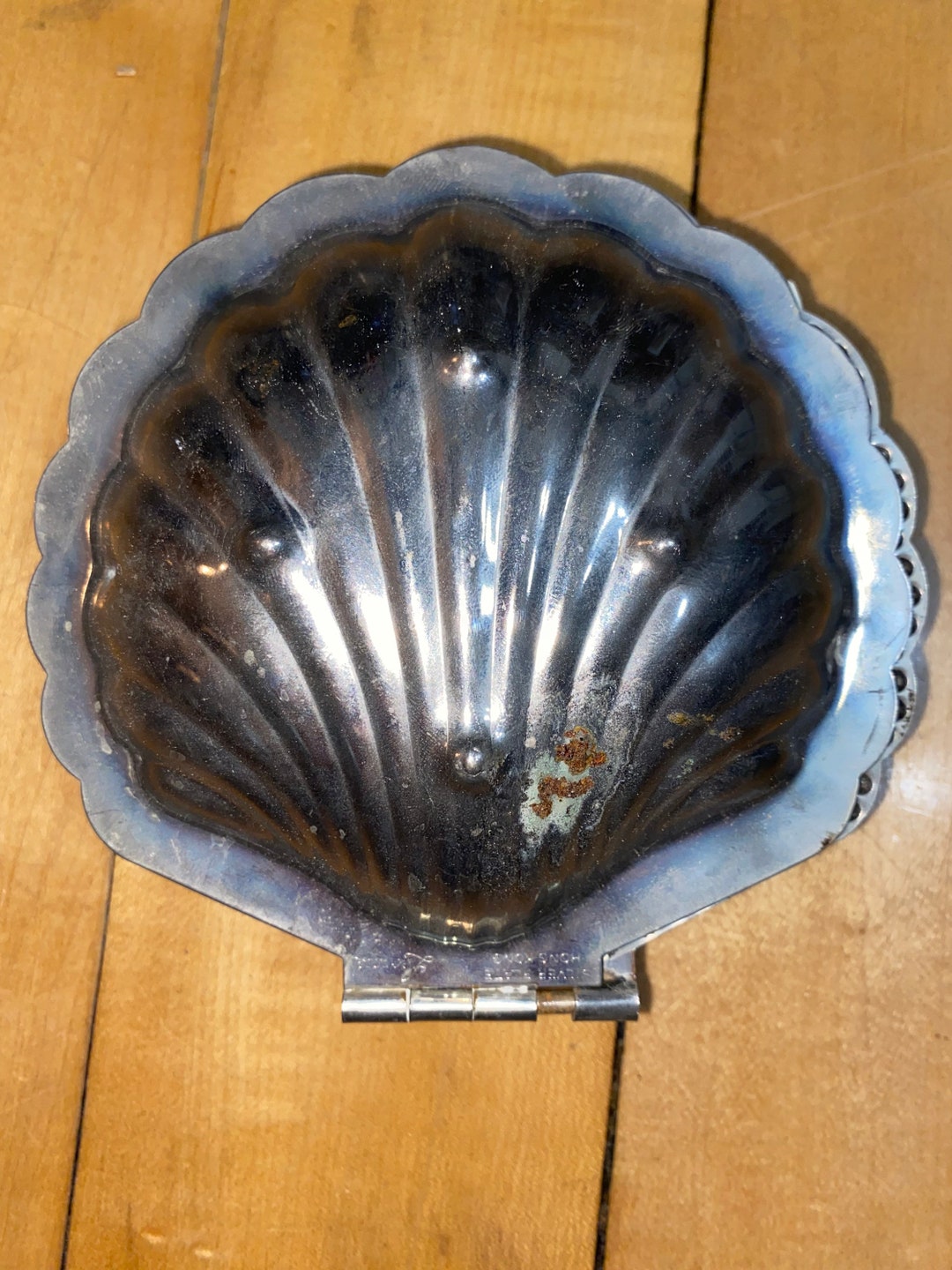 Vintage Leonard Silver Plate Hong Kong Shell Butter Dish Etsy