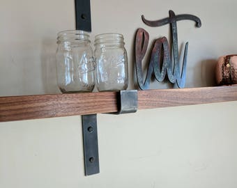 Metal Shelf Brackets, Modern Shelf Bracket, Industrial Shelf, Kitchen Shelf Bracket, Shelf Bracket, Heavy 1.5"x.25" Handmade in the USA