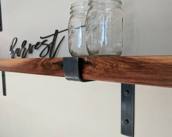 Metal Shelf Bracket with Lip – Heavy Duty Shelf Brackets Black, Natural, Copper Patina for Industrial Shelving or Kitchen Shelf Brackets