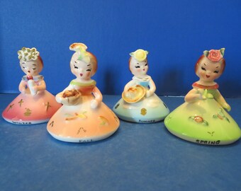 Napco June Calendar Cutie Girl Figurine C-5769 5 Napcoware Bride holding bouquet of flowers Original Hang Tag