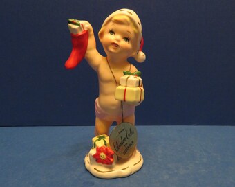 Napco June Calendar Cutie Girl Figurine C-5769 5 Napcoware Bride holding bouquet of flowers Original Hang Tag