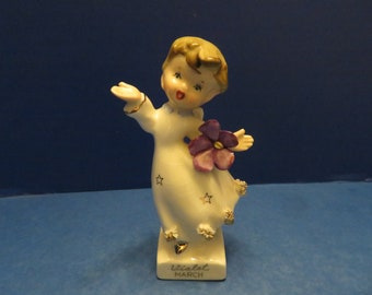 Wales March Angel is Dancing in the Wind in Her Purple Voilet, Star Embellished, Spaghetti Trimmed Gown - Wonderful Vintage!