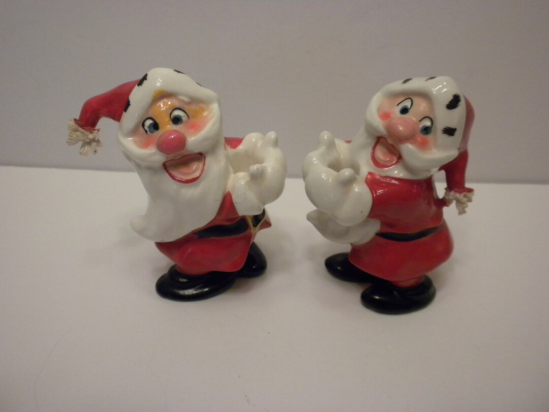 Kreiss Santa Claus Candle Holder Set of Two 2 Left and Right Facing
