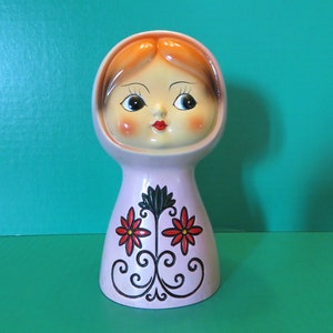 Vintage Japan Pearl Pink Young Lady Headvase with Perfect Heart Shaped Lips - Embellished with Flowers - Beautiful!