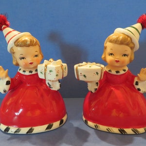 Fine A Quality Christmas Girls Wear Ermine Trimmed Red Dress - Candy Cane Striped Cone Hat w Pom-Pom; Buy One or Both -Individually Priced