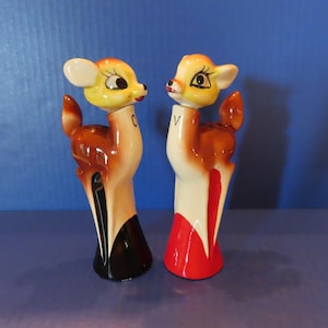 Vintage Japan Reindeer Oil and Vinegar Decanters - Wonderful and Whimsical - Totally Atomic!