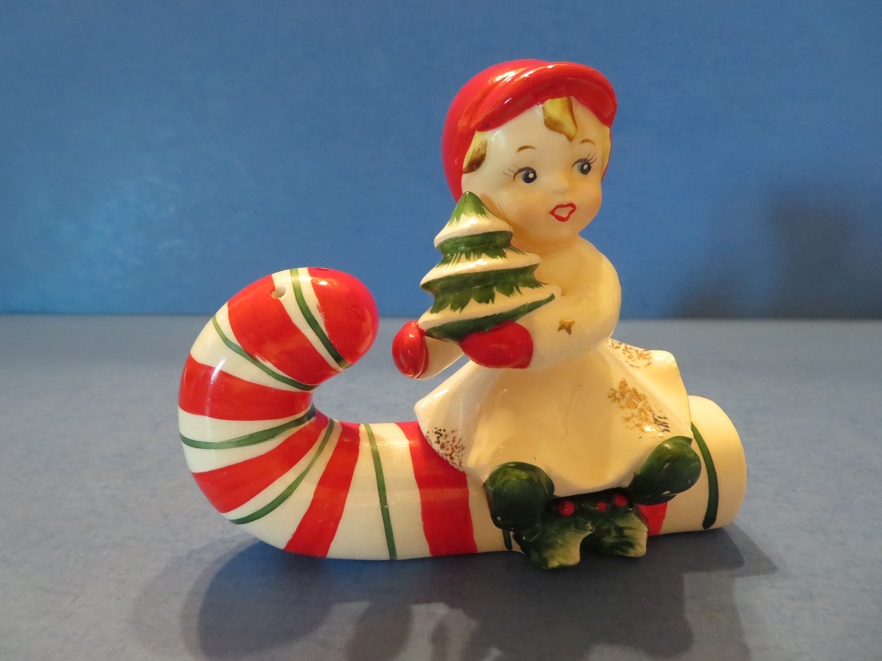 Napco 1959 Christmas Salt and Pepper Shaker Set - Little Girl