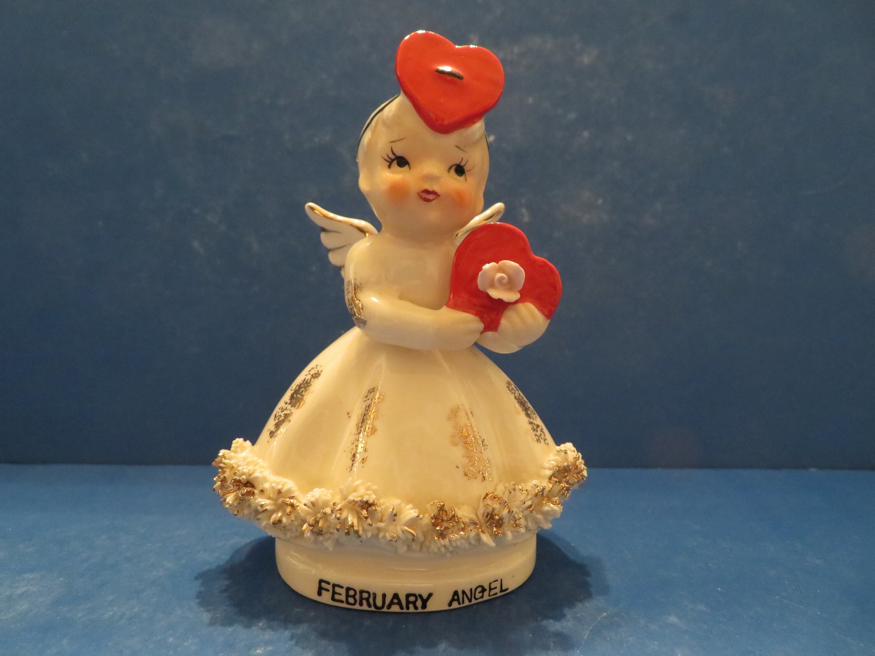 Norcrest Valentine's February Angel Girl Holds Rose Embellished