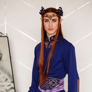 Elven costume "Moon elf" . Сustom-made production.  Elven wedding costume for men. Elven tunic. Pagan wedding costume. Men's wedding costume