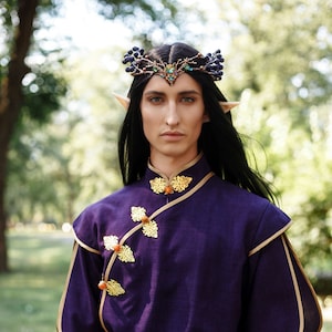 Costume "Violaceous elve". Сustom-made production. Elven Lord fantasy costume. Elven wedding costume. Fantasy elven tunic.