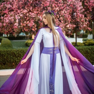 Wedding dress &quot;Lady Viola&quot; in fantasy style. Elven wedding dress. Celtic pagan wedding dresses. Bride&#39;s dress