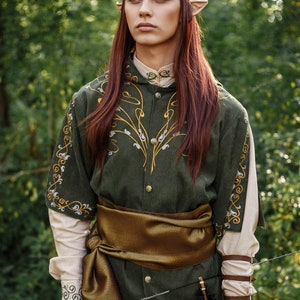 Fantasy costume Elven Archer . Renfaire costume. Elven tunic. LARPG costume . Archers Jerkin . image 8