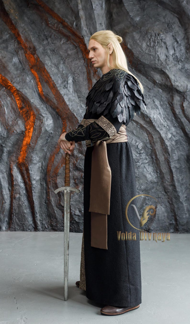 Fallen Bath Robe Fallen Lord Costume | Black Sorcerer Outfit | Dark Elf or Shadow King ...
