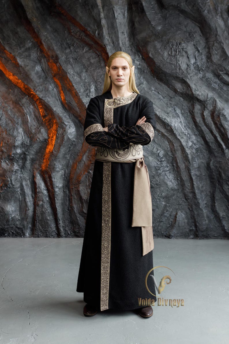 Fallen Bath Robe Fallen Lord Costume | Black Sorcerer Outfit | Dark Elf or Shadow King ...