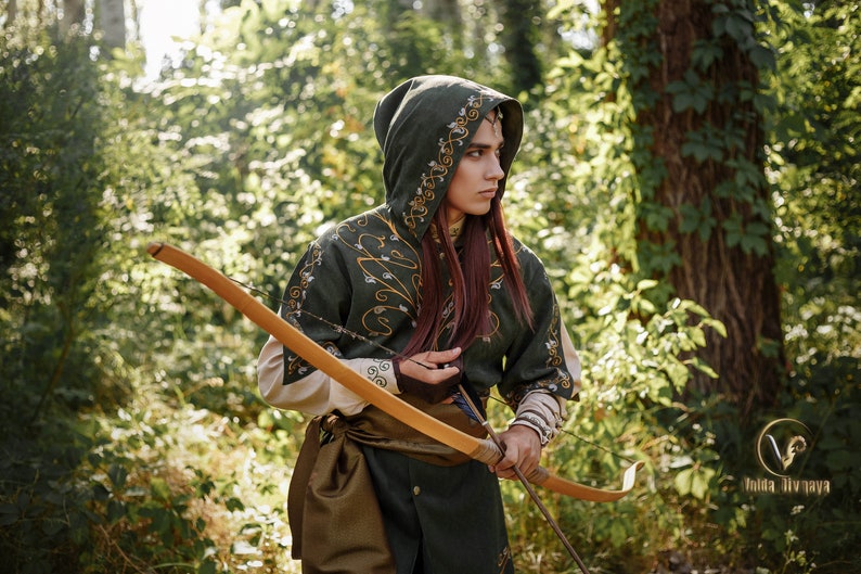 Fantasy costume Elven Archer . Renfaire costume. Elven tunic. LARPG costume . Archers Jerkin . image 6